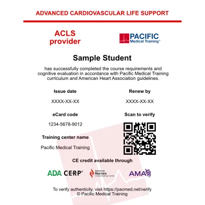 Pacific Medial Training course completion certificate